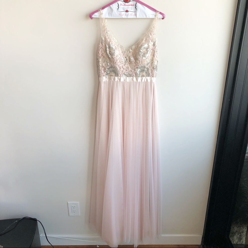 Watters and Watters Blair Tulle Beaded Lace Gown